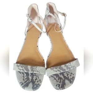 Banana Republic Snake Print Leather Upper Adjustable Ankle Strap Sandals Sz 10